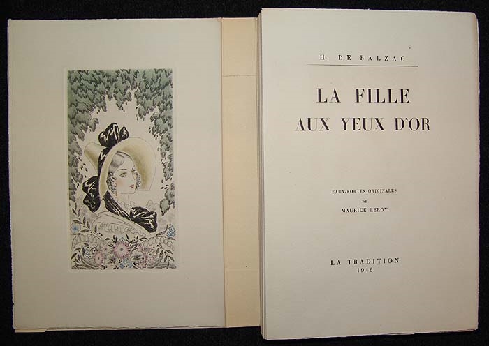 La Fille aux yeux D'Or. Eaux-fortes Originales de Maurice Leroy. (Paris, 1946).