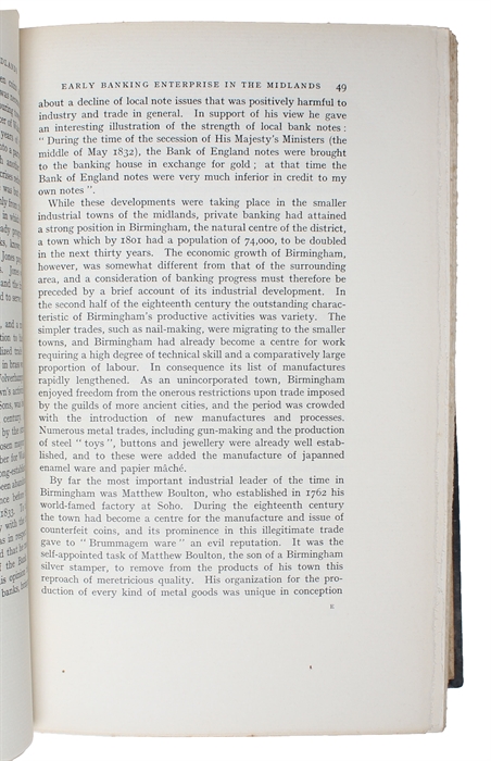 A Hundred Years of Joint Stock Banking. With a Foreword by The Right Honourable Reginald McKenna.