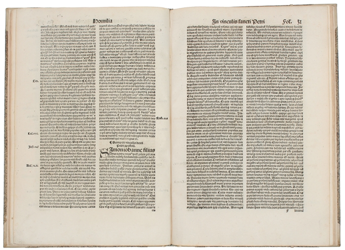 Homilie doctorum omniu De sanctis (presumably second (and final) part of Homilie hoc est Conciones populares sanctissimorum ecclesie doctorum Hieronymi, Ambrusij, Augustini, Gregorij, Origenis, Ioannis Chrysostomi, Bede presbyteri, Maximi episcopi, et...