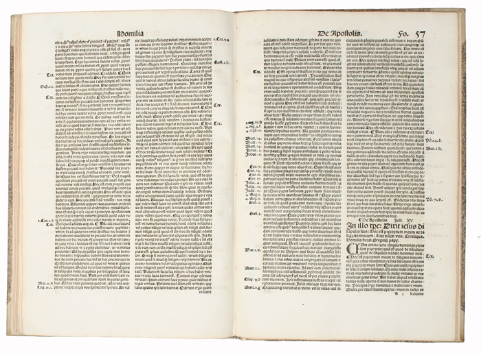 Homilie doctorum omniu De sanctis (presumably second (and final) part of Homilie hoc est Conciones populares sanctissimorum ecclesie doctorum Hieronymi, Ambrusij, Augustini, Gregorij, Origenis, Ioannis Chrysostomi, Bede presbyteri, Maximi episcopi, et...