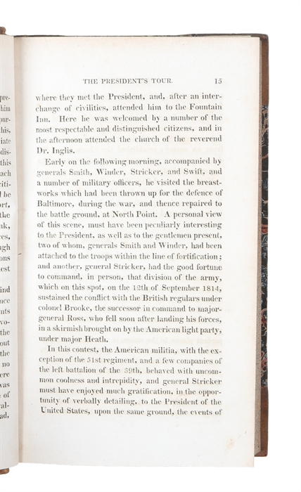 A Narrative of A Tour of Observation, made during the Summer of 1817. By James Monroe, President of The United States, through The Nort-Eastern and North-Western Departments of the Union: with a View to The Examination of their several military Defenc...