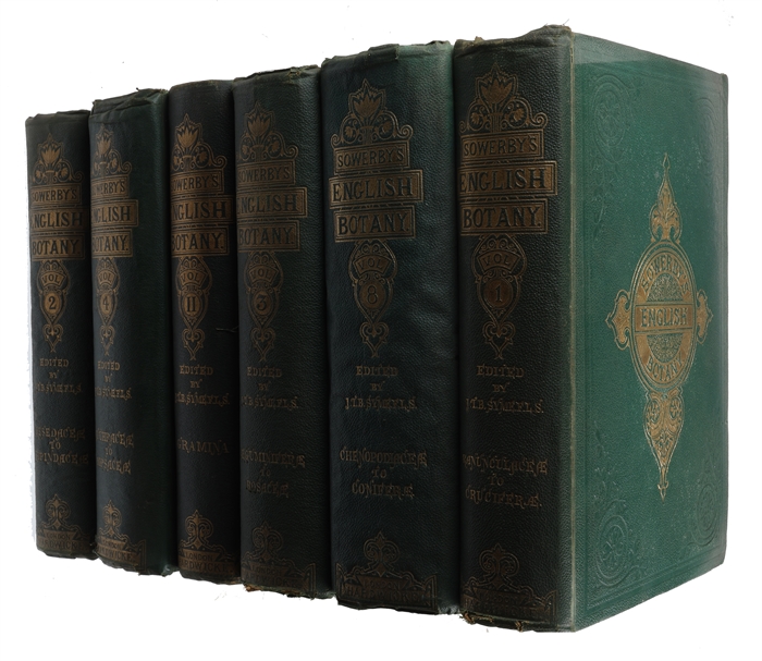 English Botany; or Coloured Figures of British Plants. Edited by John T. Boswell Syme. The Popular Portion by Mrs. Lankester. The Figures by J. Sowerby, J. de C. Sowerby, J.W. Salter. Third Edition. Enlarged, re-arranged according to Natural Orders, a...