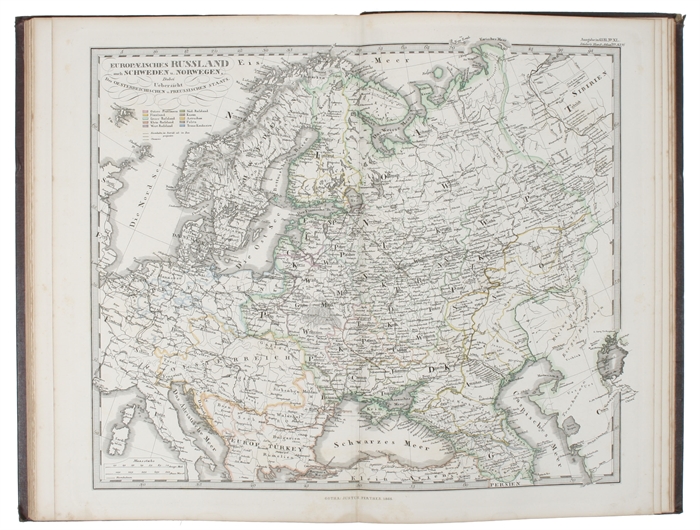 Auswahl von 31 Karten aus Stieler's Hand-Atlas über alle Theile der Erde, nach dem neuesten Zustande, und üiber das Weltgebäude. Schul-Ausgabe.