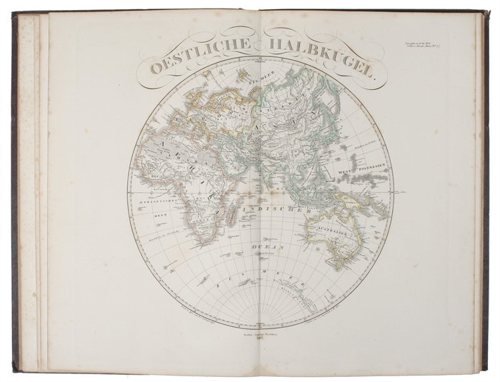 Auswahl von 31 Karten aus Stieler's Hand-Atlas über alle Theile der Erde, nach dem neuesten Zustande, und üiber das Weltgebäude. Schul-Ausgabe.