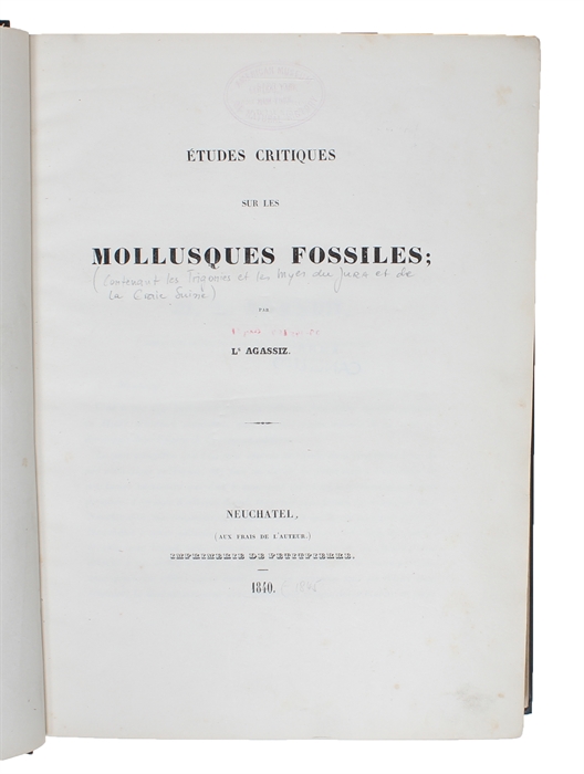 Études critiques sur les Mollusques fossiles; (contenant les Trigonies et les Myes du Jura et de la Craie Suisses). (4 Parts).
