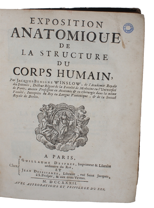 Exposition Anatomique de la Structure du Corps Humain.