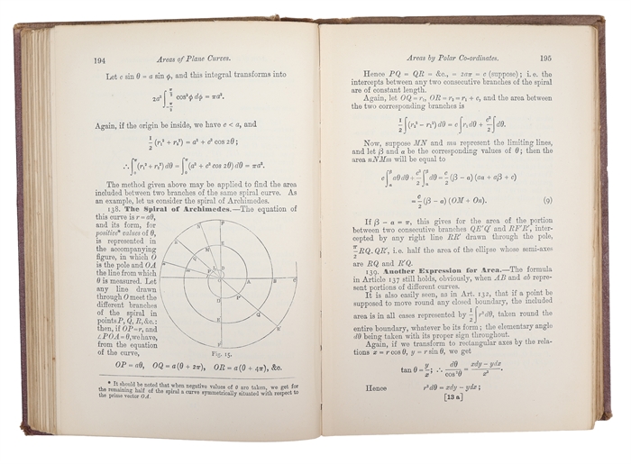 An Elementary Treatise on the Differential Calculus, containing Aplications to Plane Curves and Surfaces, and also a Chapter on the Calculus of Variations with numerous Examples. 7th edition.