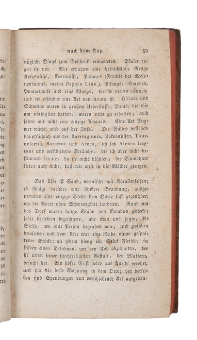 Reisen nach Indien, Ceylon, dem rothen Meere, Abyssinien und Aegypten, in den Jahren 1802, 1803, 1804, 1805 u. 1806. Aus dem Englischen im Auftrage übersetzt und mit einigen Anmerkungen begleitet von Freidrich Rühs. 1.-2. Theil. (2 Bde).