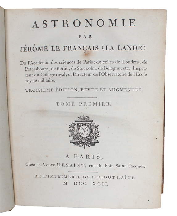Astronomie. Troisieme Édition, revue et augmentée. 3 Vols.