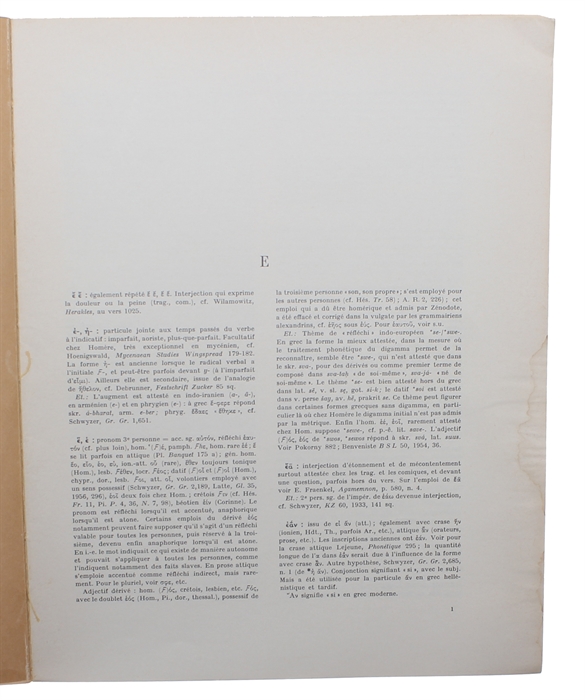 Dictionnaire étymologique de la langue grecque. Histoire des mots. 5 vols.