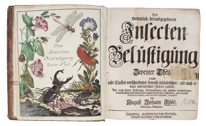 Der monatlich=herausgegebener Insecten=Belustigung. 4 Bde. (Without the "Beiträge" by Kleemann later issued).
