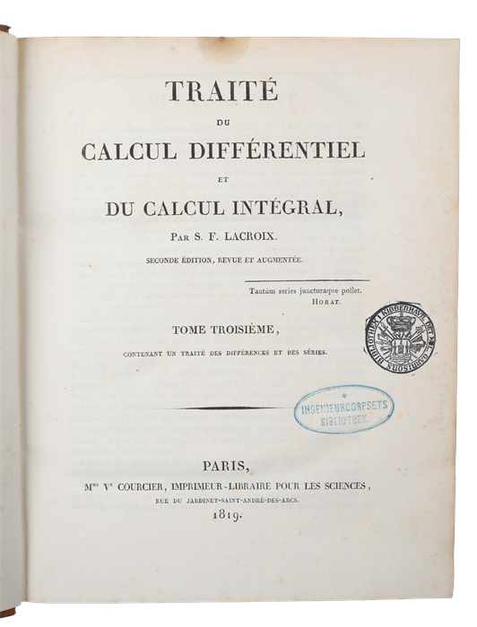 Traité du Calcul Différentiel et du Calcul Intégral. Seconde Édition, revue et augmentée. 3 Vols.
