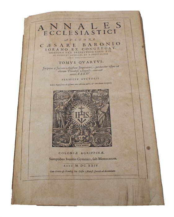 Annales Ecclesiastici. Editio novissima ab ipsomet ante obitum aucta & iam denuo recognita. Tomi Duodecim (12 Tomi) + (Continuation:) Annalium Ecclesiasticorum post Caesarem Baronium... Authore Abrahamo Bzovio. Tomus XIII-XX. (= Vols. 1-20).