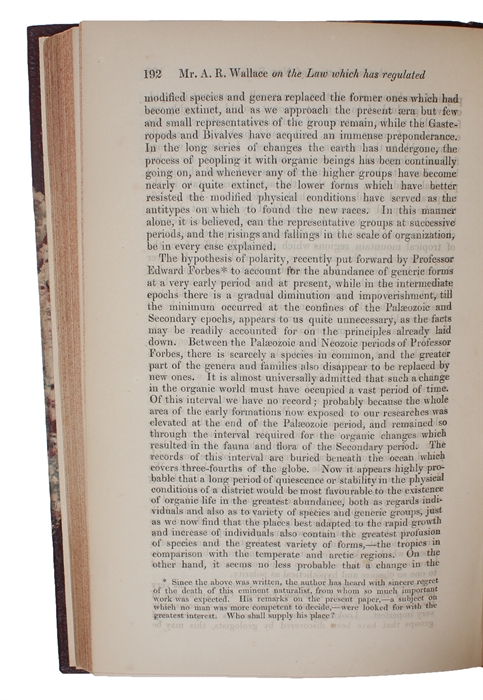 On the Law which has Regulated the Introduction of New Species. [In: The Annals and Magazine of Natural History. Second Series, Volume 16].