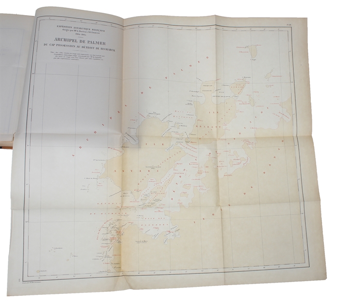 Expédition Antarctique Francaise (1903-1905). 3 Vols. (1. Journal de l'Expédition par J.-B. Charcot. - 2. Sciences naturelles. Documents Scientifiques. Géographie Physique - Glaciologie - Pétrographie par E. Gourdon. - 3. Hydrographie, Physique du Gl...