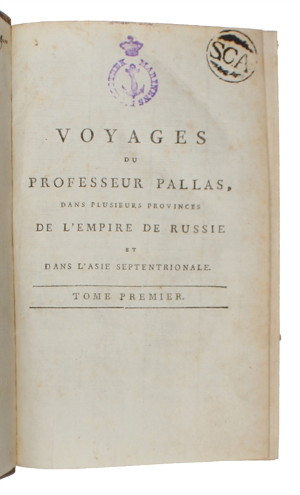 Voyages du Professeur Pallas, dans plusieurs Provinces de L'Empire de Russie et dans L'Asie septentrionale; Traduits de l'allemand par le C. Gauthier de la Peyronie. Nouvelle Édition, revue et enrichie de Notes par le C.C. Lamarck... 8 Vols.