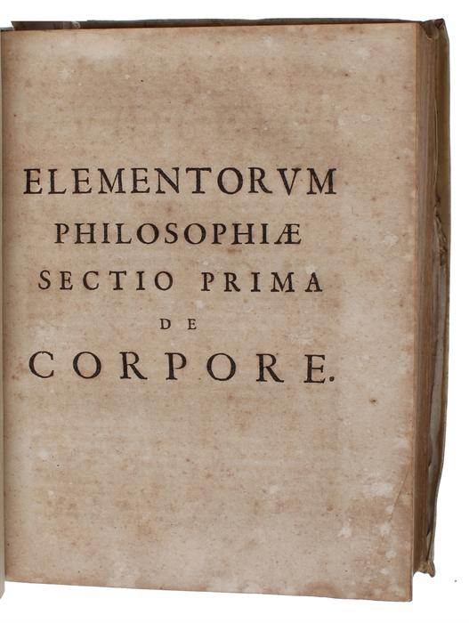 Opera Philosophica, Quae Latinè scripsit, Omnia. Antè quidem per partes, nunc autem, post cognitas omnium Objectiones, conjunctim & accuratiùs Edita. [8 parts]. [Including "leviathan" for the first time in Latin].