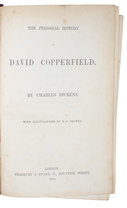 The Personal History of David Copperfield. With Illustrations by H.K. Browne.