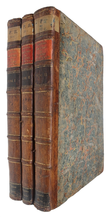 Histoire militaire de Flandre, depuis l'année 1690 jusqu en 1694 inclusivement; qui comprend le Detail des Marches, Campemens, Batailles, Sieges & Mouvemens des Armees du Roi, & de celles des Alliés pendant ces cinq Campagnes. 3 Vols. (Textvol. in 5 P...