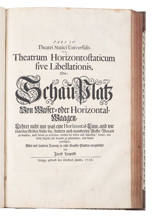 Theatrum Machinarum Generale. Schau=Platz des Grundes Mechanischer Wissenschaften...   Alles mit viel nütlichen Anmerkungen und besonderen neuen Inventionibus und Machinen vermehret, und mit vielen Figuren deutlich vor Augen gestellet... Bd. 1-9 (von 10)