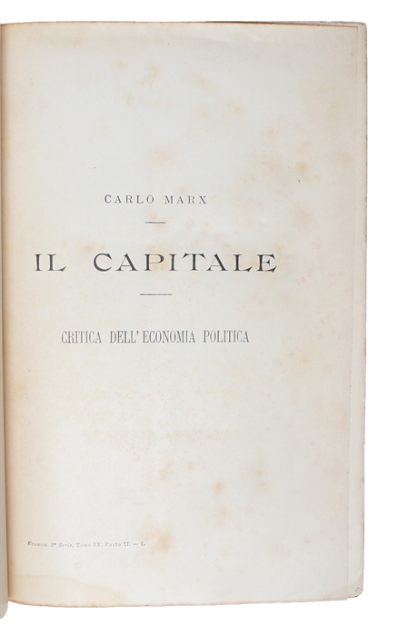 Il Capitale. Critica dell'economia politica.