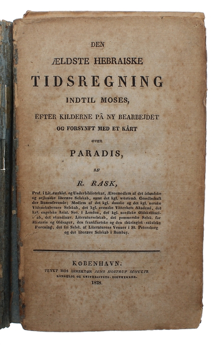 Den ældste Hebraiske Tidsregning indtil Moses, efter Kilderne på ny bearbejdet og forsynet med et Kårt over Paradis.