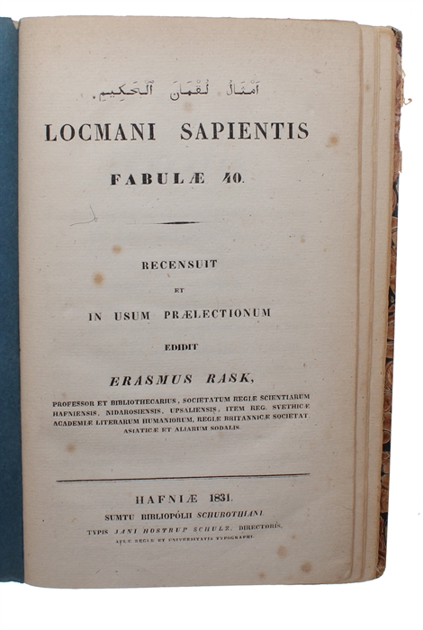 Locmani Sapientis Fabulæ 40. Recensuit et in usum prælectionum edidit Erasmus Rask.