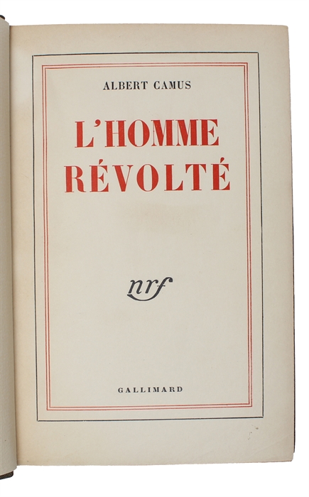 L'Homme révolté. 