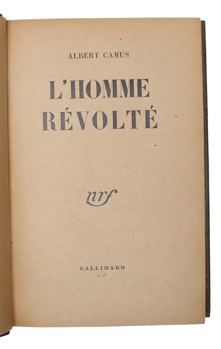 L'Homme révolté. 