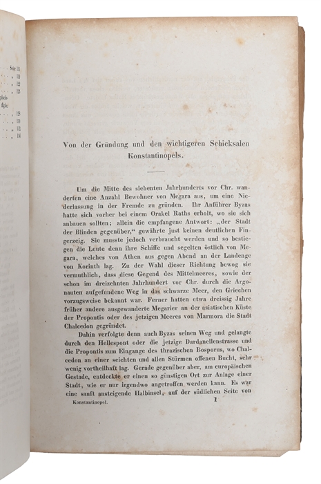 Konstantinopel und seine Umgebungen malerisch und geschichtlich dargestellt. Nach dem Englischen frei bearbeitet von A. Kaiser. Mit 30 Stahlstichen nach Originalzeichnungen von Thomas Allom und einer Charte vom Bosporus und der Umgegend von Konstantin...