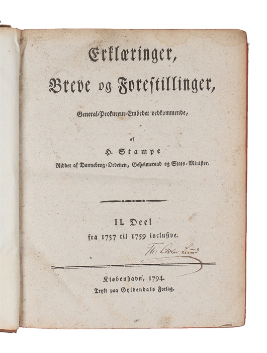 Erklæringer, Breve og Forestillinger, General=Prokureur=Embedet vedkommende. 1.-6. Deel (kpl.).
