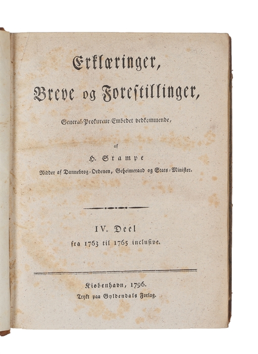 Erklæringer, Breve og Forestillinger, General=Prokureur=Embedet vedkommende. 1.-6. Deel (kpl.).