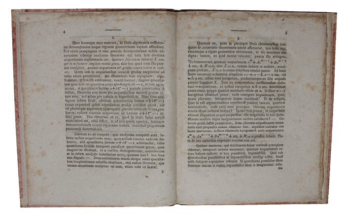 Demonstratio Nova Theorematis Omnem Functionem Algebraicam Rationalem Integram unius Variabilis in Factores Reales Primi vel Secundi Gradus resolvi posse (i.e. English: "A new proof of the theorem that every integral rational algebraic function of one...
