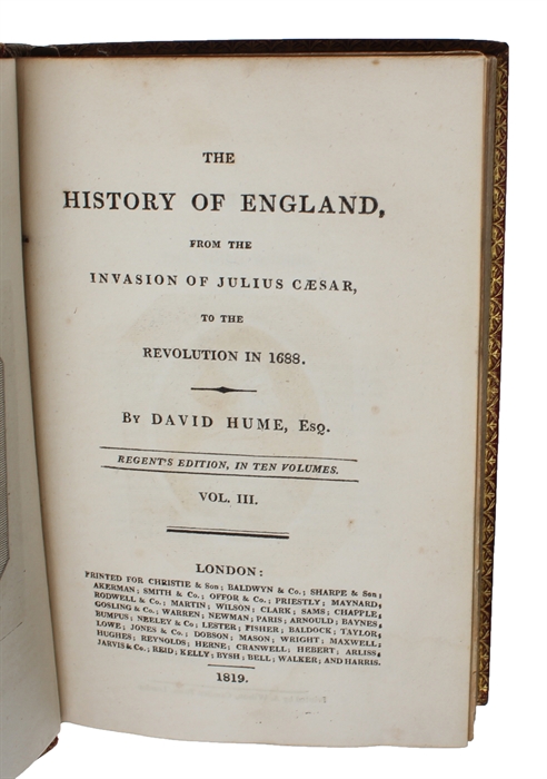 The History of England... by David Hume. Regent's Edition... Vol. III.