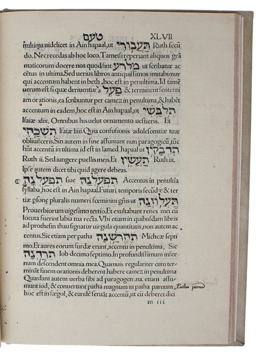 De Accentibus et Orthographia, Linguae Hebraicae [i.e.“Accents and Spelling of the Hebrew Language”].