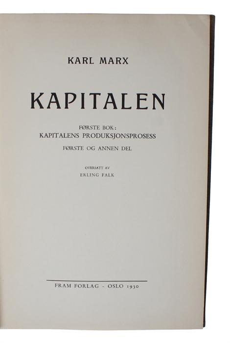 Kapitalen (i.e. Norwegian: "Das Kapital").