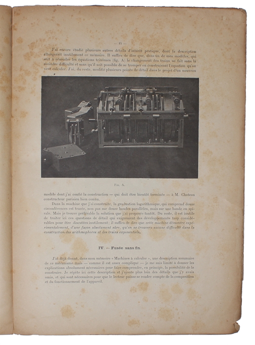 Sur la constuction des machines algébriques. Extrait de la Revue de Mécanique, nos de septembre-octobre 1901.