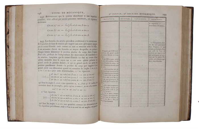 Mécanique Philosophique, ou Analyse Raisonnée des diverses parties de la Science de l'Équilibre et du Mouvement. 