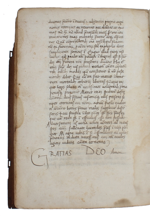 (De Consolatione Philosophiae / Consolation Philosophiae i.e. The Consolation of Philosophy). Original handwritten Medieval manuscript on paper. 