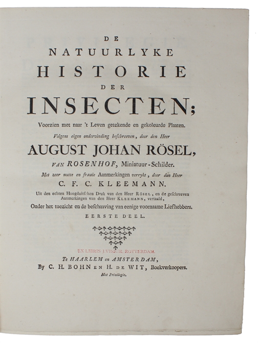 De Natuurlyke Historie der Insecten. 5 vols.