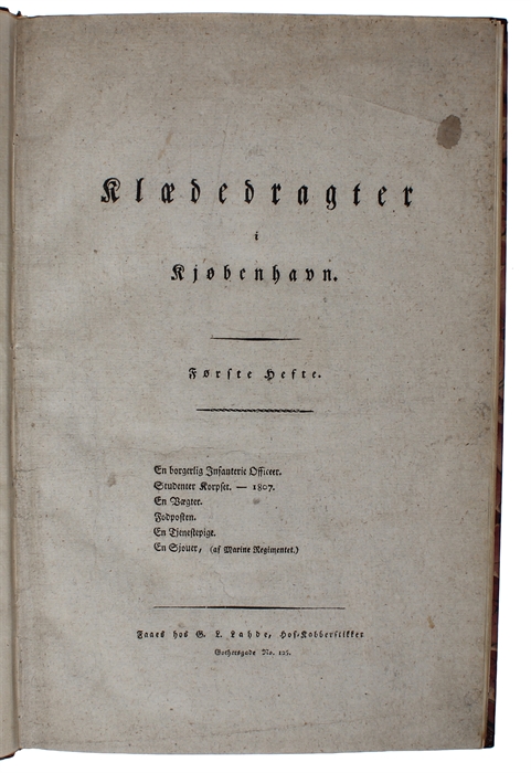Klædedragter i Kjøbenhavn. 6 Hæfter (six issues). 