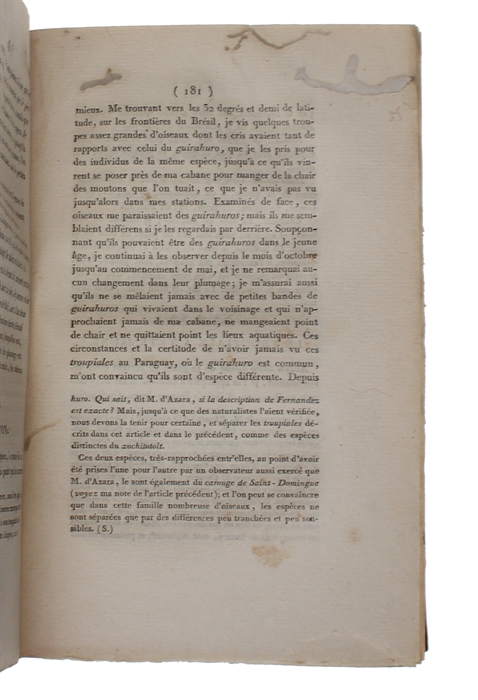 Voyages dans l'Amérique Méridionale, par Don Félix De Azara, Commissaire Et Commandant Des Limites Espagnoles Dans Le Paraguay, depuis 1781 jusqu'en 1801.