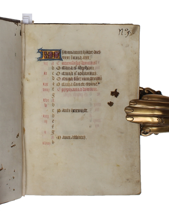 Illuminated Latin manuscript on vellum - complete and early fifteenth-century illuminated Book of Hours illuminated in Northern France or Belgium for use in personal devotions, most likely for someone with ties to Flanders.