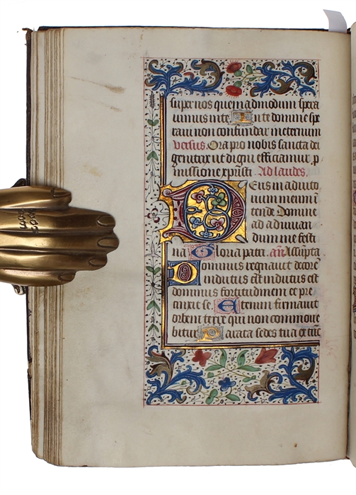 Illuminated Latin manuscript on vellum - complete and early fifteenth-century illuminated Book of Hours illuminated in Northern France or Belgium for use in personal devotions, most likely for someone with ties to Flanders.