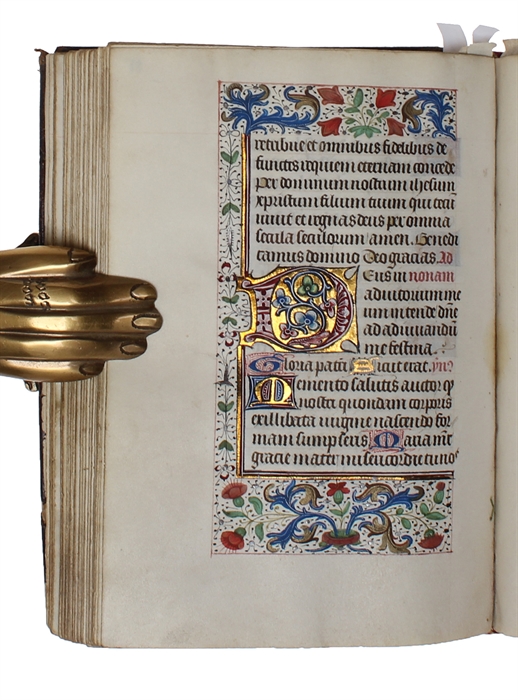 Illuminated Latin manuscript on vellum - complete and early fifteenth-century illuminated Book of Hours illuminated in Northern France or Belgium for use in personal devotions, most likely for someone with ties to Flanders.