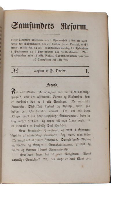 Samfundets Reform.  (1.-) 2. Kvartal. (Hefte 1-10 + Hefte 1-12).