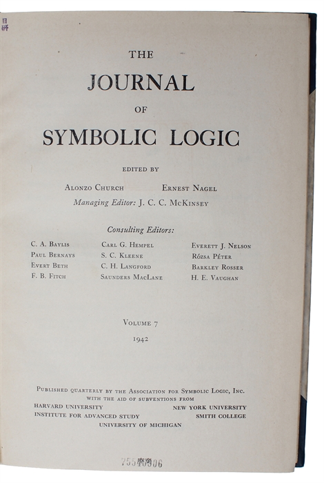 A formal theorem in Church s theory of types (+) The use of dots as brackets in Church's system. (In: "The Journal Of Symbolic Logic").