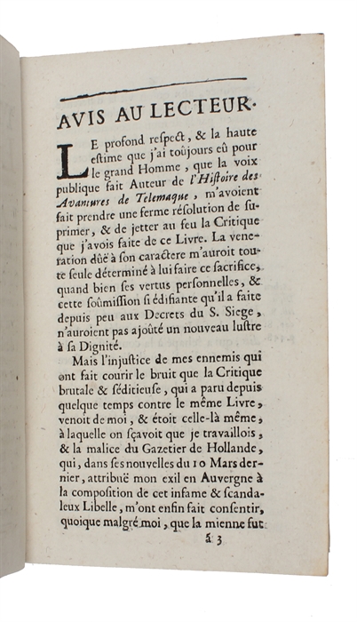 La Telemacomanie, ou la Censure et critique du roman intitulé, Les Avantures de Telemaque Fils d'Ulysse, ou suite du quatrième Livre de l'Odyssée d'Homere.