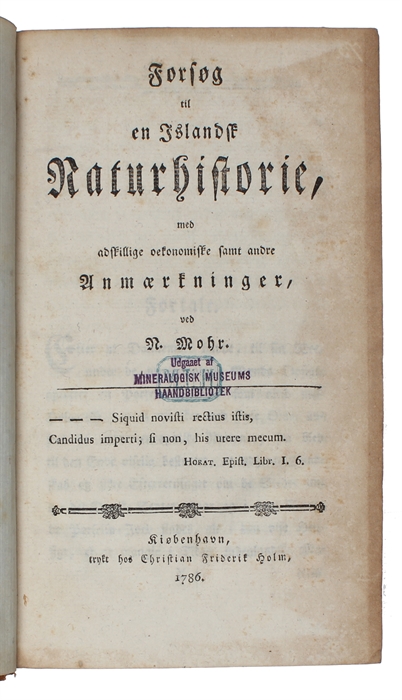 Forsøg til en Islandsk Naturhistorie, med adskillige oekonomiske samt andre Anmærkninger.
