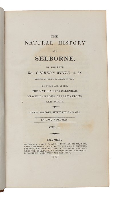 The Natural History of Selborne, new edition, with engravings. 2 vols.